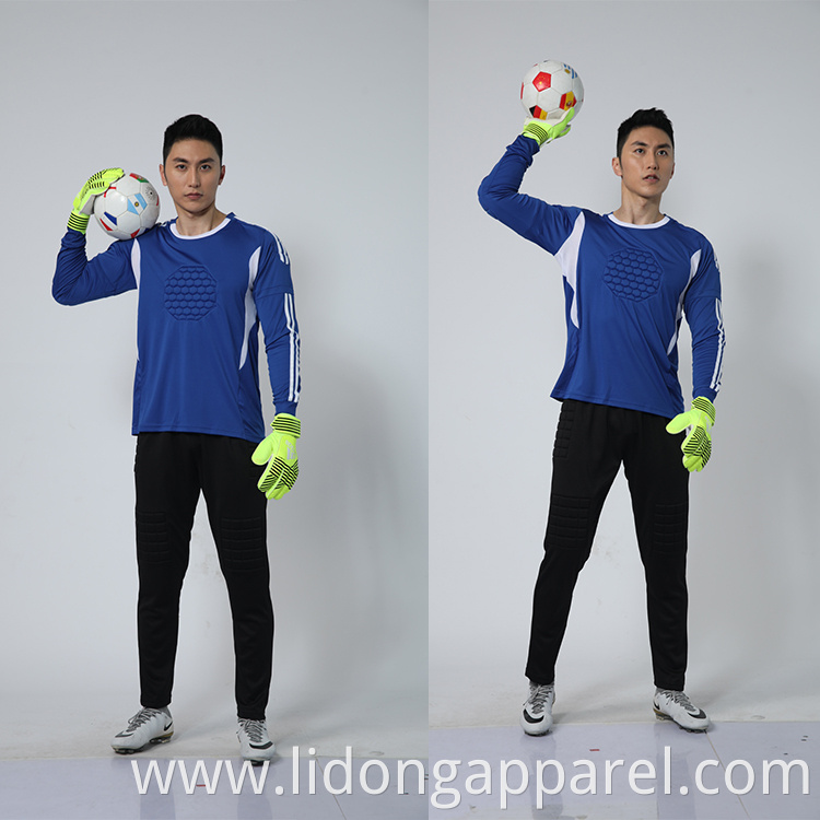 Wholesale 100% Polyester Custom blank long sleeve goalkeeper soccer jersey